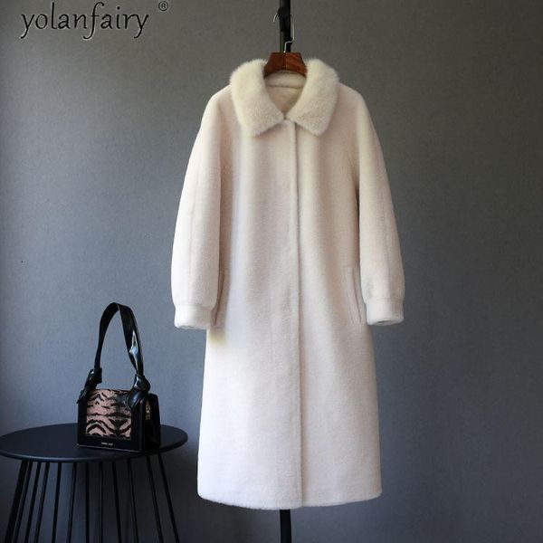 

women's fur & faux 2021 real coat female 100% wool winter clothes women warm collar woman jacket ropa de mujer las19066 pph1474 t8, Black