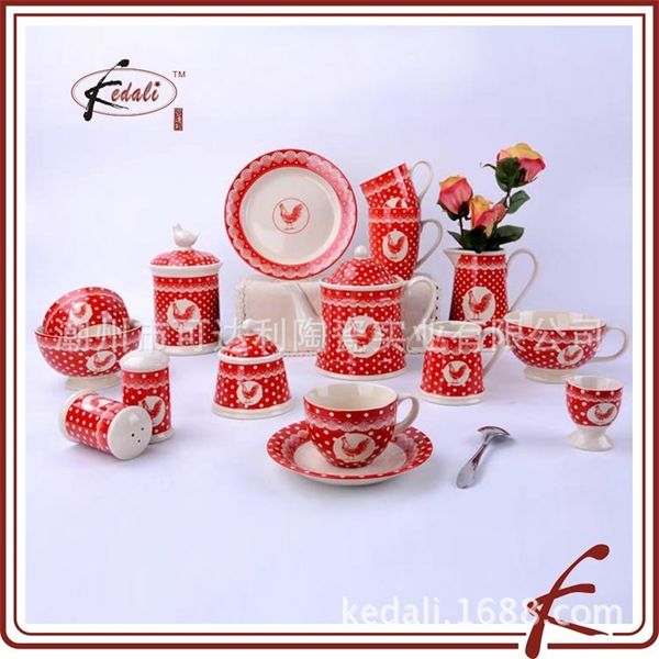 

italian wave point rooster ceramic european ceramic teapot tableware
