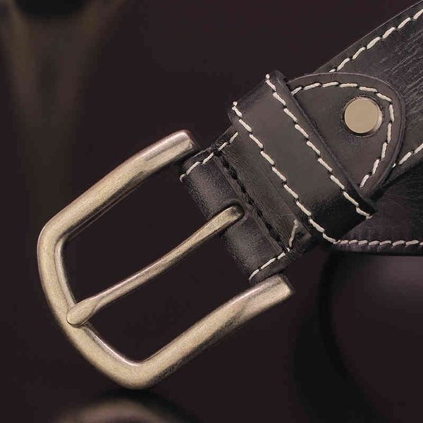 

brand belt thin and narrow leather belt men's needle buckle casual versatile head black handmade trouser, Black;brown