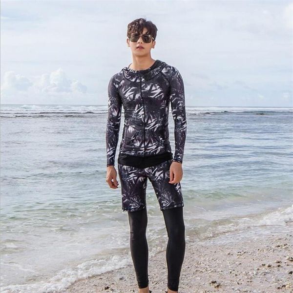 

one-piece suits 2021 fashion summer holiday surf mens swimsuit shirt+pant+short long sleeve rash guard men diving jackets rashguard coat m-x
