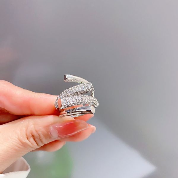 

korean fashion design net red irregular exquisite diamond ring, Black