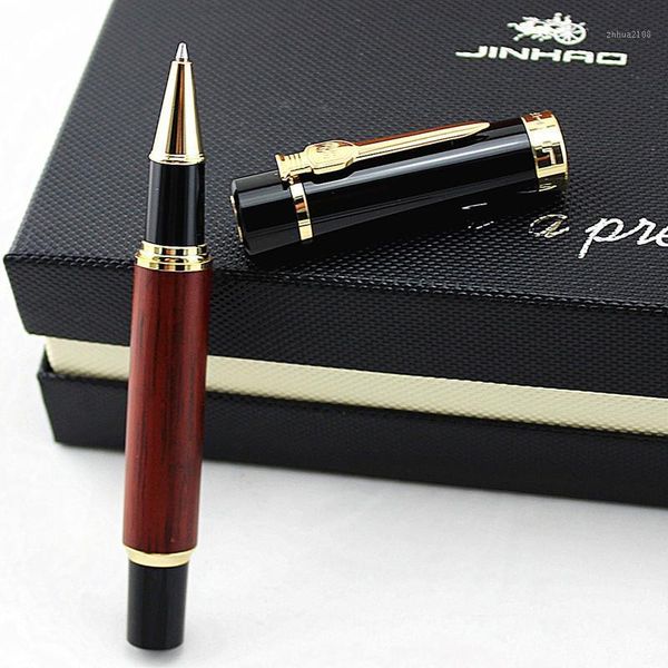 

gel pens jinhao 650 fashion wooden with gold clip rollerball pen 0.7mm luxury metal gift for business ballpoint1