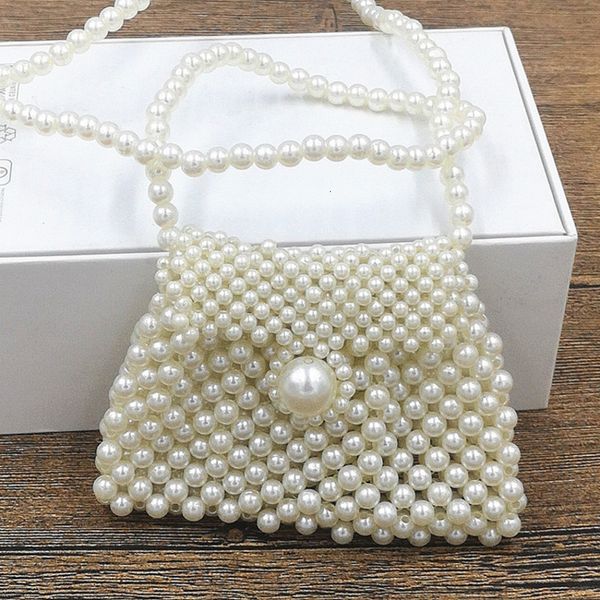

mini hand woven women's small pearl dinner bag