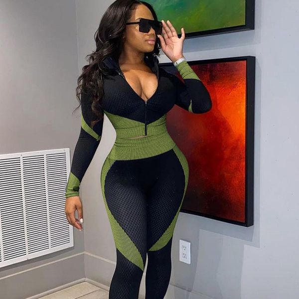 

plus size womens tracksuits casual fitness sporty 2 piece set women tracksuit long sleeve short jacket leggings stretchy sportwear jogging, Gray