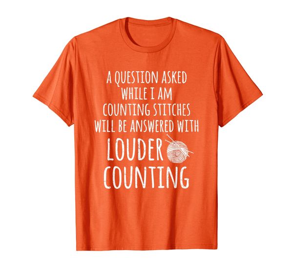 

questions while counting stitches funny knitting t-shirt, White;black