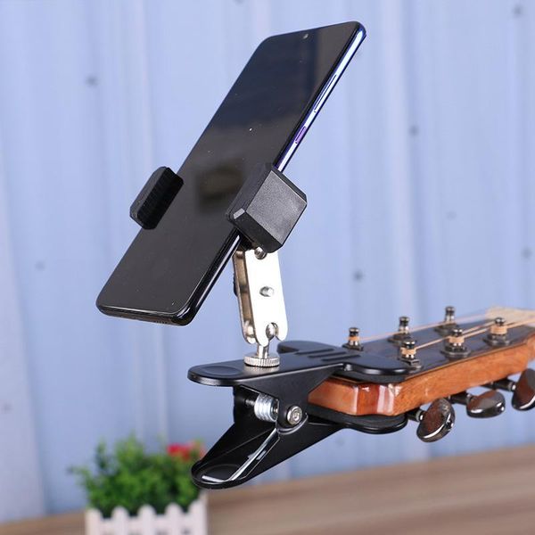 

guitar head clip mobile phone holder live broadcast mobiile bracket stand tripod and cell mounts & holders