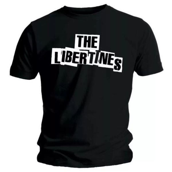 

the libertines cutout logo licensed men t-shirt, White;black