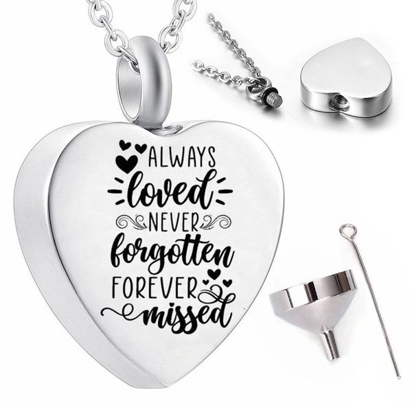 

memorial ashes urn keepsake pendant cremation small container souvenir necklace jewelry for men women, Silver