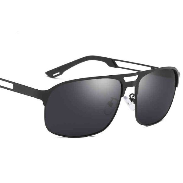 

new men's thin stainless steel polarized sunglasses square full frame anti uv driving tour decorating fashion glasses, White;black