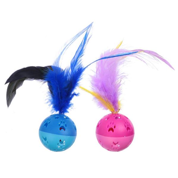 

4pcs cat toys rolling built-in bell balls interactive chasing