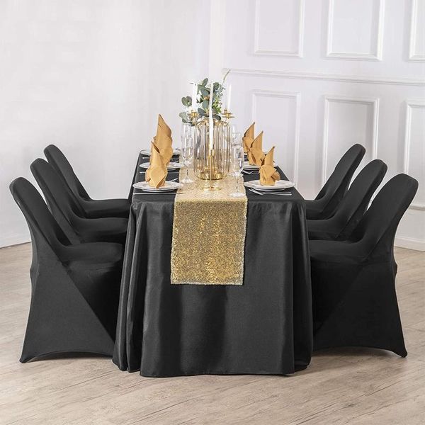 

table cloth inch black rectangular tablecloth in polyester fabric for weddingbanquet restaurant parties
