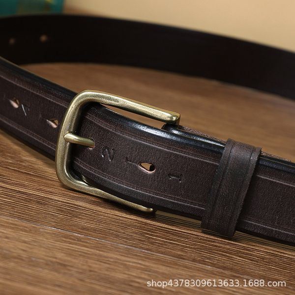 

belt mens korean-style fashionable retro pin buckle genuine cowhide all-match casual and womens couple general no. 2, Black;brown