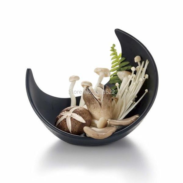

dishes & plates imitation porcelain plastic melamine deep salad bowl household chinese dinnerware crescent shape supplies