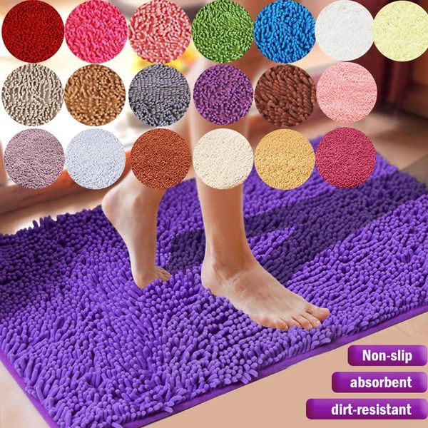

bath mats 40x60cm non-slip bathroom water absorption soft memory fluffly rug bedside floor door mat multicolor home decor carpet