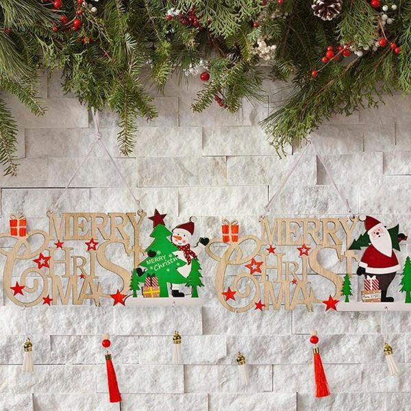 

christmas decorations decoration wooden hollow out tassel letter tree ornaments card n1 pendant navidad m i8r6