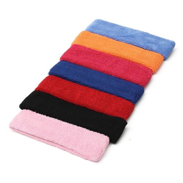 

17x5cm elastic sweat headband cotton absorbing yoga stretch head hair bands for running fitness gym tennis sweatband, Yellow;black