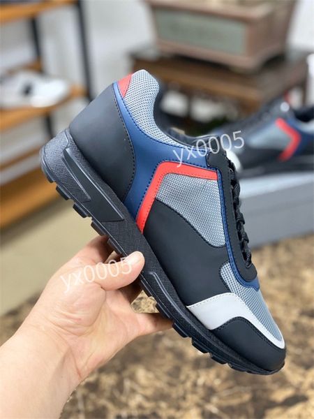 

prad 2021 boots sneakers luxury designer women casual shoes thick bottom recycled nylon and shiny leather sneaker low-high-quality, Black