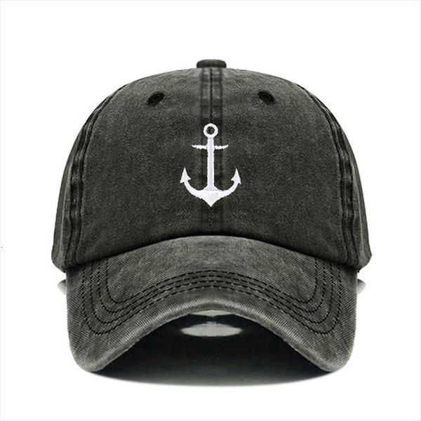 

vintage 100% washed cotton embroidery anchor baseball cap for men women dad hat golf caps snapback, Blue;gray