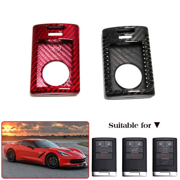 

keychains carbon fiber shell car remote key cover case fob protection chain trim for chevrolet chevy corvette c7 2014-2021, Silver