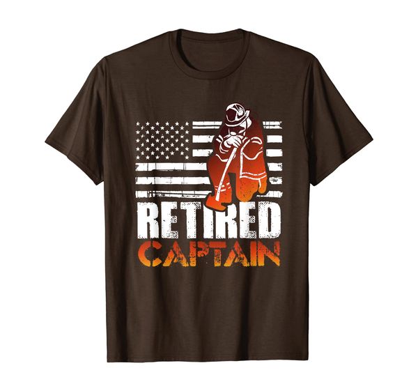

retired american firefighter captain retirement gift t-shirt, White;black