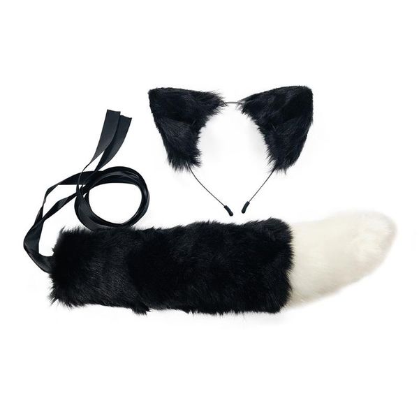

other event & party supplies faux fur kitten wolf ears headband long tail set candy color anime dress up animal cosplay costume halloween pr
