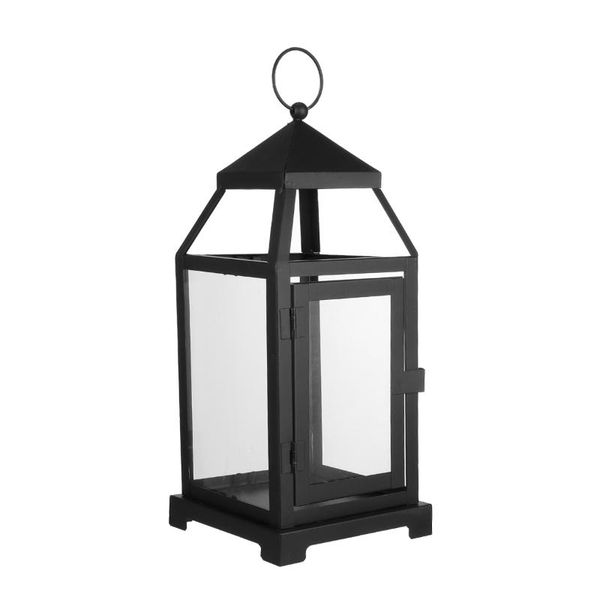 

candle holders 1pc nordic style night lamp iron art glass wind lantern holder desk