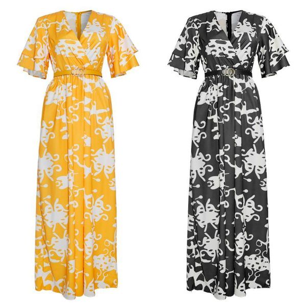 

casual african dresses for women vintage floral printed long full sleeve dashiki loose party dress ladies clothes spring 1eko, Black;gray