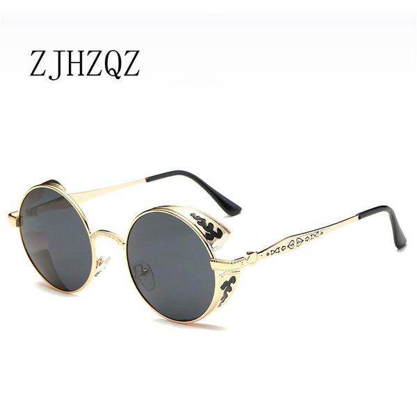 

sunglasses metal round polarized mens gothic vampire steampunk womens fashion retro vintage shield polaroid eyewear, White;black