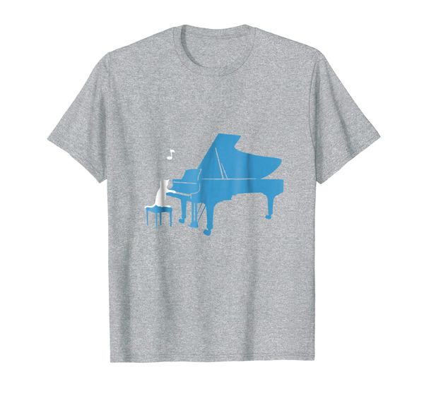 

cat playing grand piano concert cute funny t-shirt, White;black