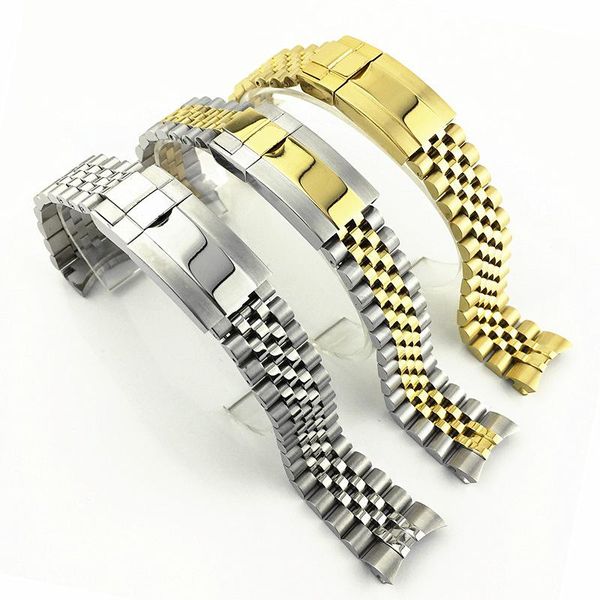 

watch bands 20mm stainless steel band strap male sports for luxury series five beads full solid watchband, Black;brown