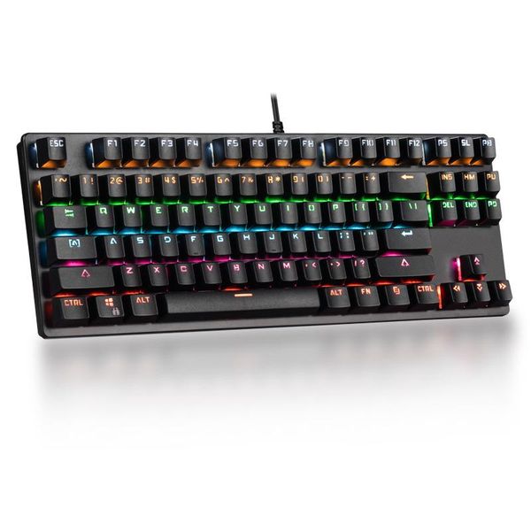 

gaming mechanical keyboard game anti-ghosting rgb mix backlit blue switch 87key teclado mecanico for lappc keyboards
