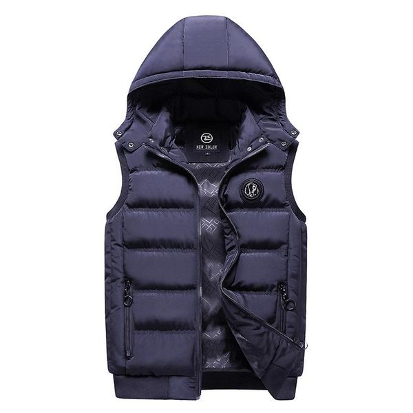 

mcikkny men winter down vest hooded thermal waistcoats for male sleeveless jackets detachable hat plus size -3xl men's vests, Black;white