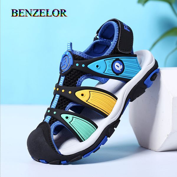 

benzelor kids sandals for boys girls shoes children 2021 summer outdoor non-slip comfortable child sandles sandalia sandalias, Black;red