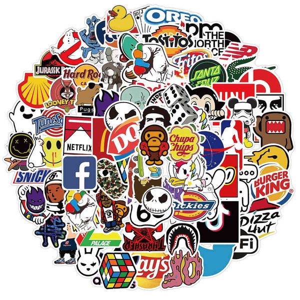 

10/30/50/101 pieces cool brand sticker skateboard sticker telephone car guitar luggage wall diy water density graffiti sticker child toy who