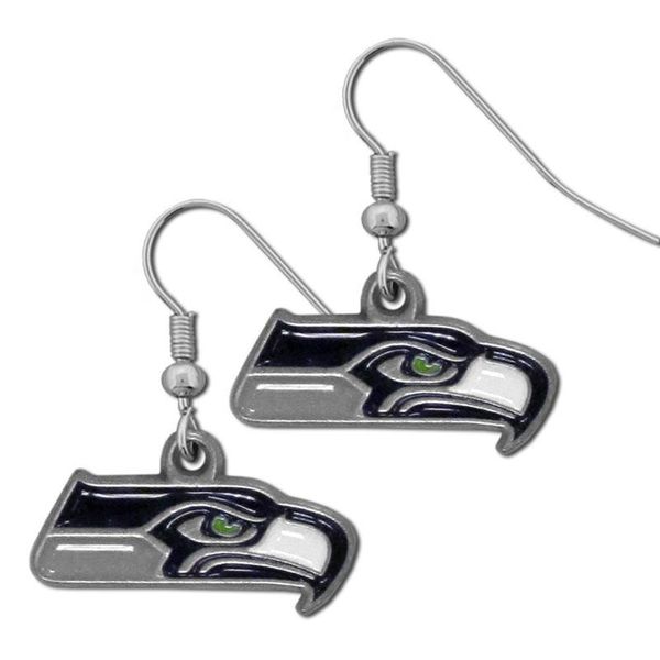 

dangle & chandelier alloy enamel football sports seattle city rugby seahawks team charm drop earrings for woman girl fashion jewelry 10pairs, Silver