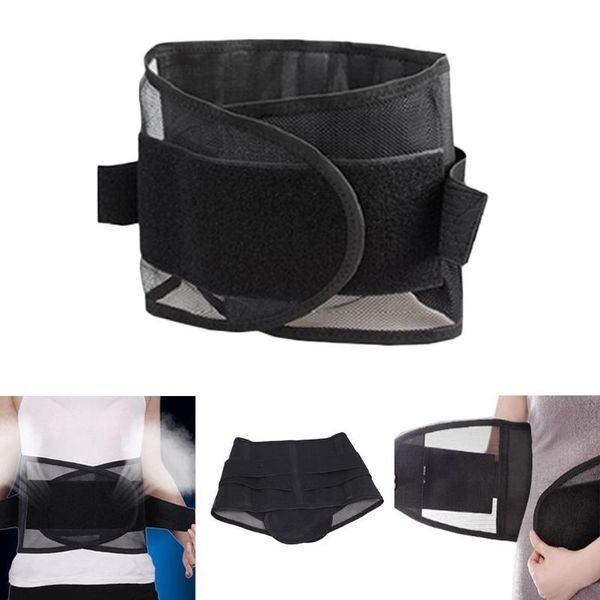

thin breathable mesh lumbar support steel plate waist protection belt, Black;gray