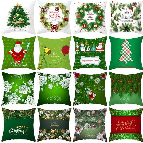 

christmas decoration cushion cover santa claus sofa pillowcase holiday trees linen 45cmx45cm cushion/decorative pillow