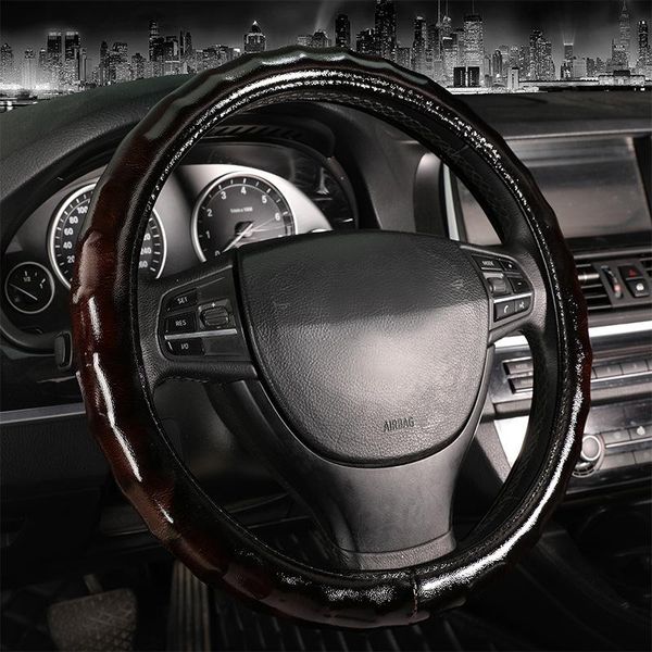 

steering wheel covers car cover chameleon marble style handlebar sport styling universal patent leather accessories