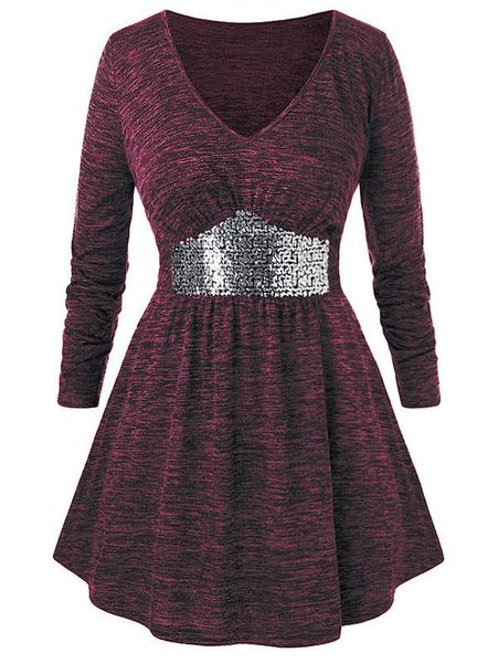 

joineles plus size marled sequins shirt v neck long sleeves women blouse 3 colors l~5xl retro casual blusas shirts women's blo, White