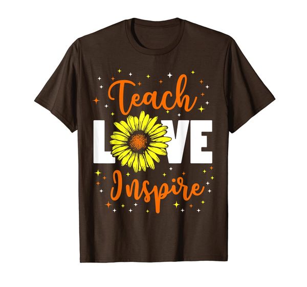 

teacher gifts shirts - teach love inspire sunflower t-shirt, White;black