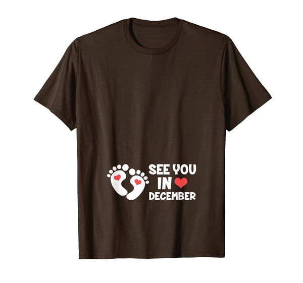

see you in december baby expecting announcement t-shirt, White;black