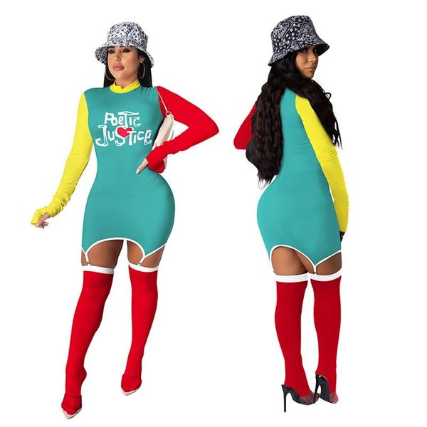 

fall patchwork bodycon dresses for women zip o-neck full sleeve elastic clothes club party stockings mini dress casual, Black;gray