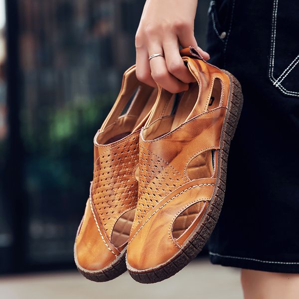 

slippers summer soft soled outdoor sandals men's summer korean fashion casual shoes zwv9, Black