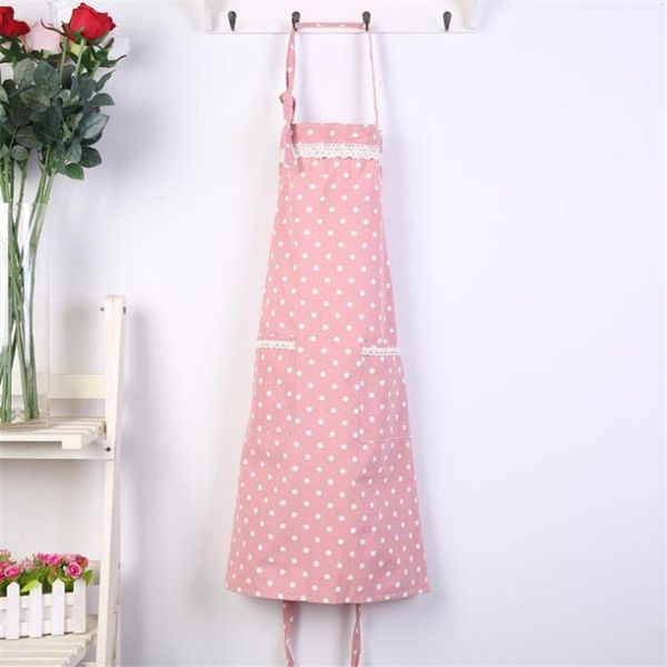 

aprons household kitchen waterproof apron polka dot lace oilproof half-length thick durable for women