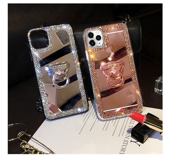

crystal phone case for galaxy a70 a50 diamond luxury cover a8 plus 2021 rhinestone mirror a6 a7 cell cases