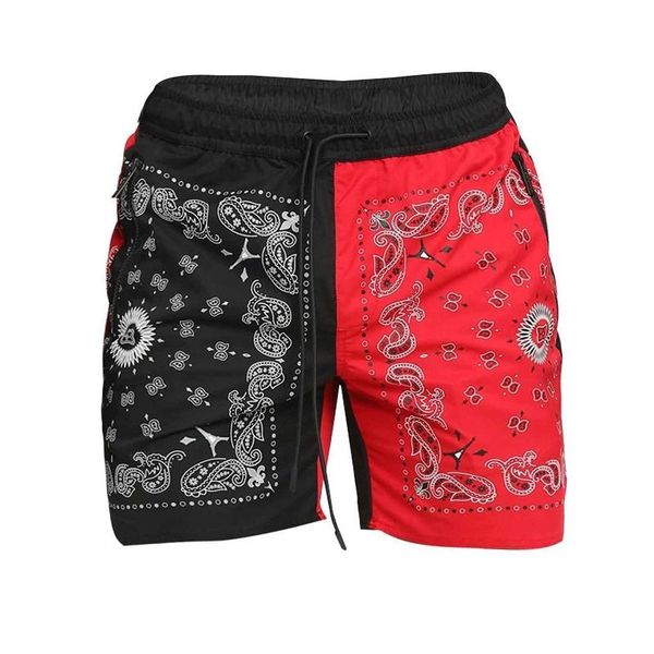 

men's shorts street fashion color matching sports and leisure loose trend european american high basketball pants, White;black