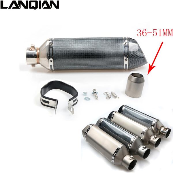 

motorcycle exhaust system 38-51mm universal modified muffle pipe slip-on small hexagonal motorbike pipes