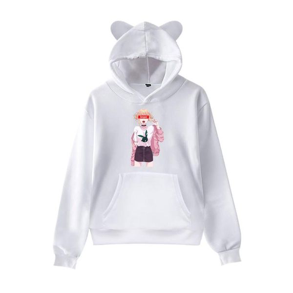 

men's hoodies & sweatshirts anime my hero academia hoodie hooded cat ears cute casual hip hop male/girl harajuku streetwear, Black