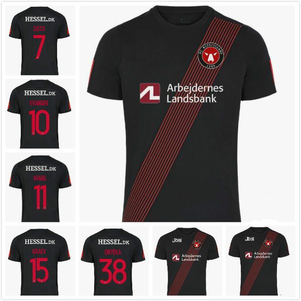 

thailand quality 20 21 midtjylland soccer jersey 2021 sisto evander mabil kraev onyeka football shirts size s-4xl, Black;yellow