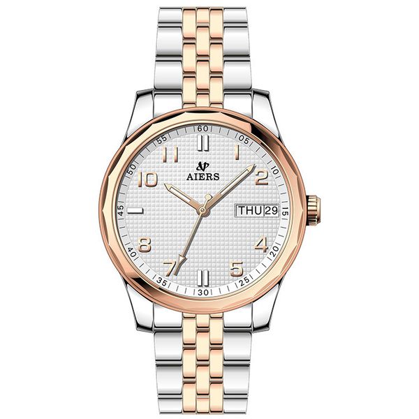 

watch aiersh men's automatic mechanical business leisure room gold, Slivery;brown